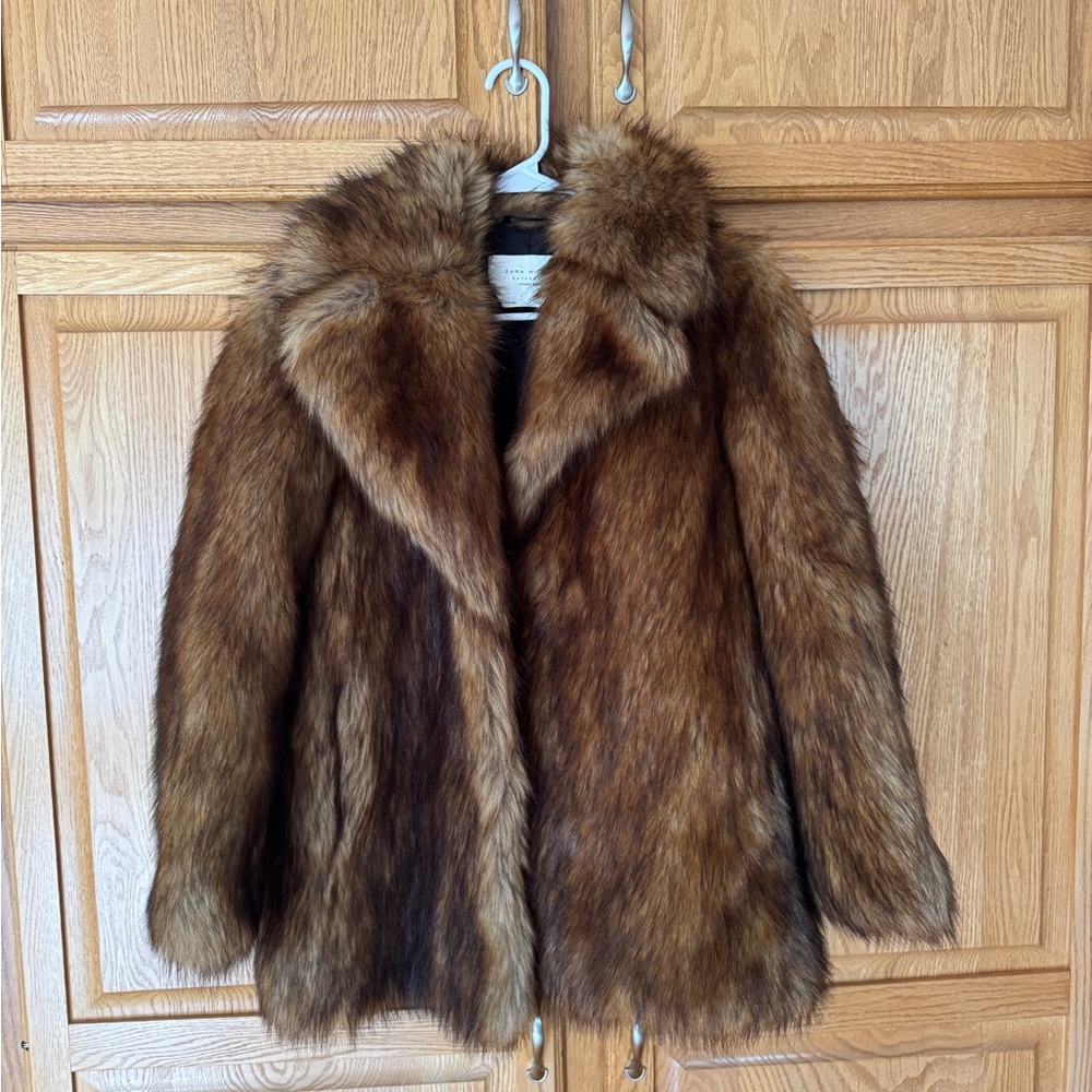 ZARA faux fur coat